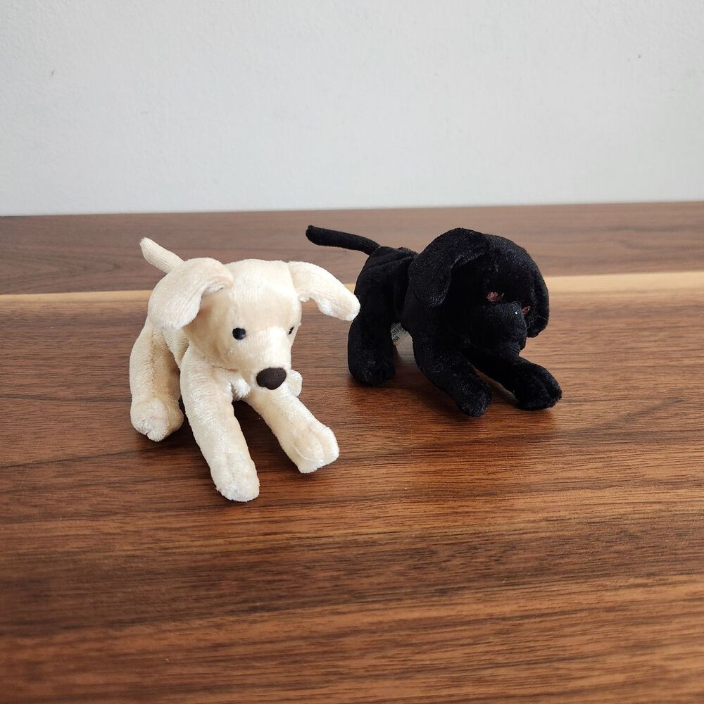 Animal Alley Dog Plush Toys R Us McDonalds 2001 Vintage Lot of 2 Tan Black